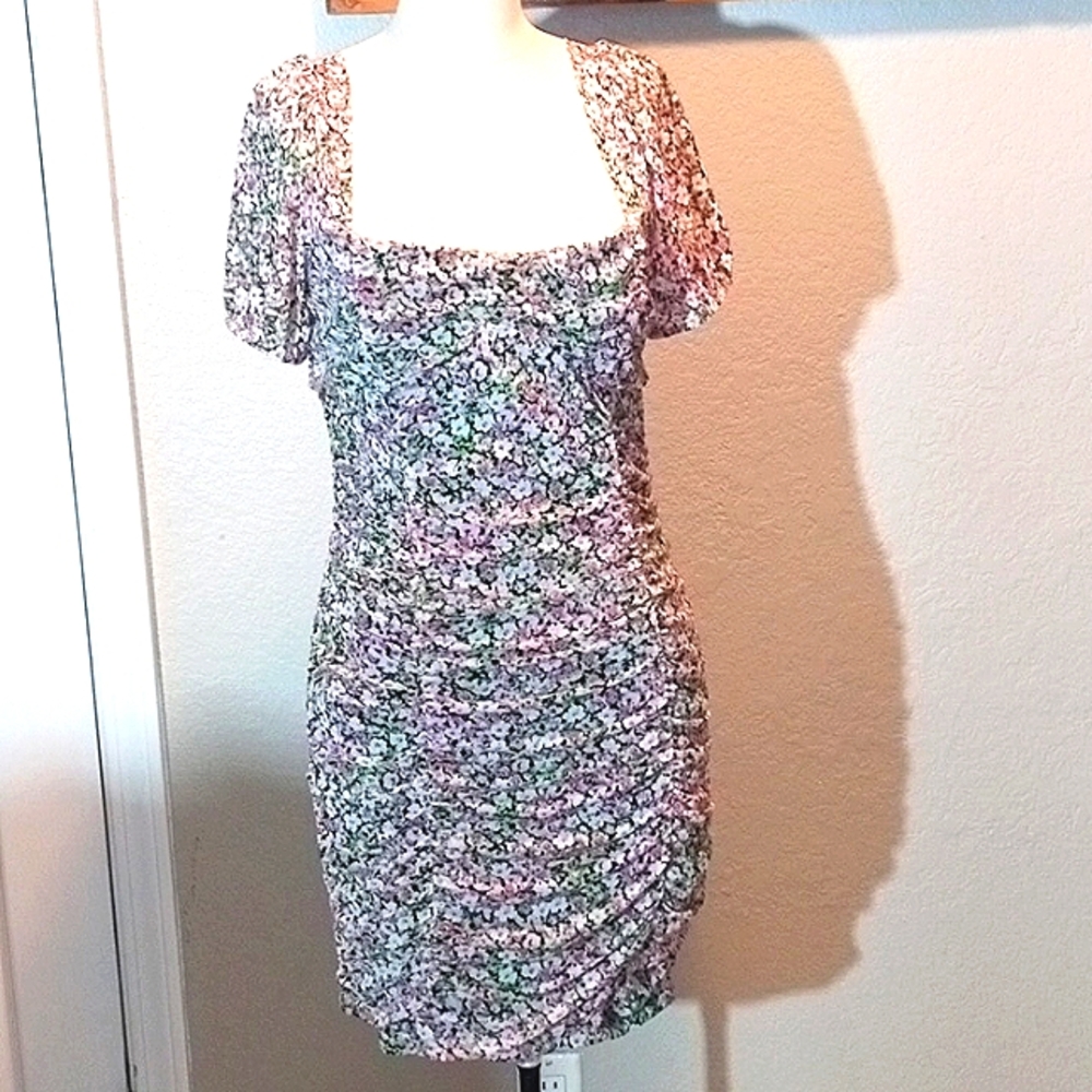 Liz & Sara Pink Floral Dress Sz Large